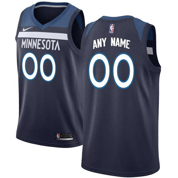 Men's Minnesota Timberwolves Active Player Black Custom Stitched NBA Jersey